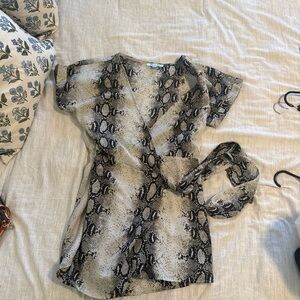 She + Sky Snake Print Romper